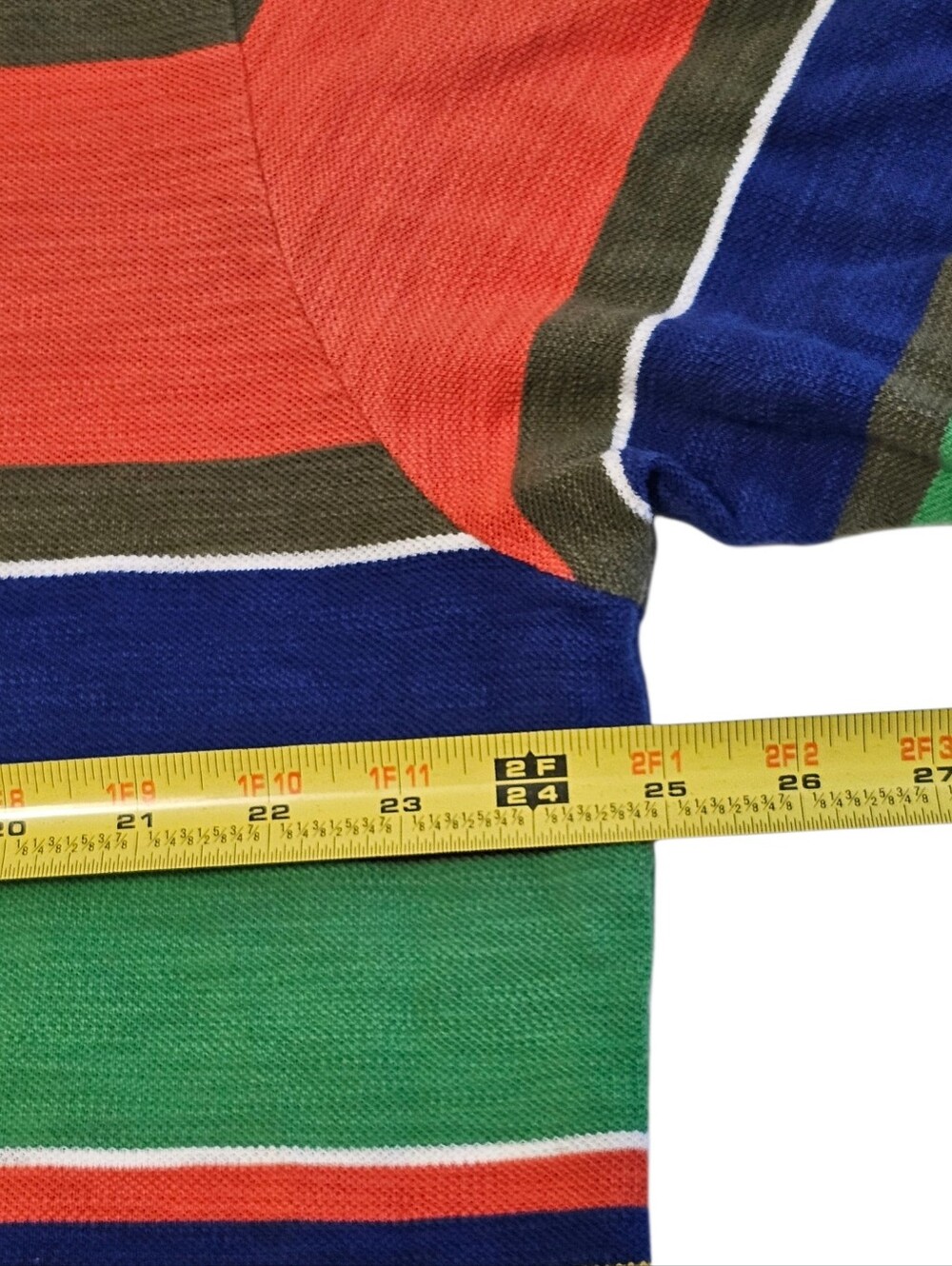 Polo Ralph Lauren Rainbow Striped Shirt Mens XXL 2XL Rugby Orange Cotton - Picture 8 of 9